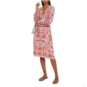 ETRO PEACH MULTI ABITO SHAMBALA VISCOSE DRESS SIZE IT 40 / US 6 NWTS!ETRO PEACH
